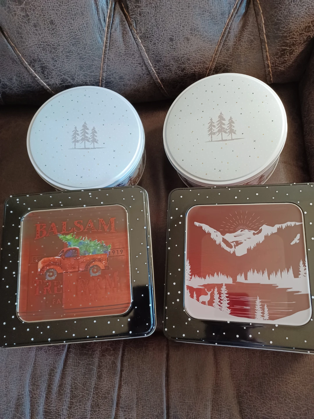 Set of 4 Holiday Decorative Tins