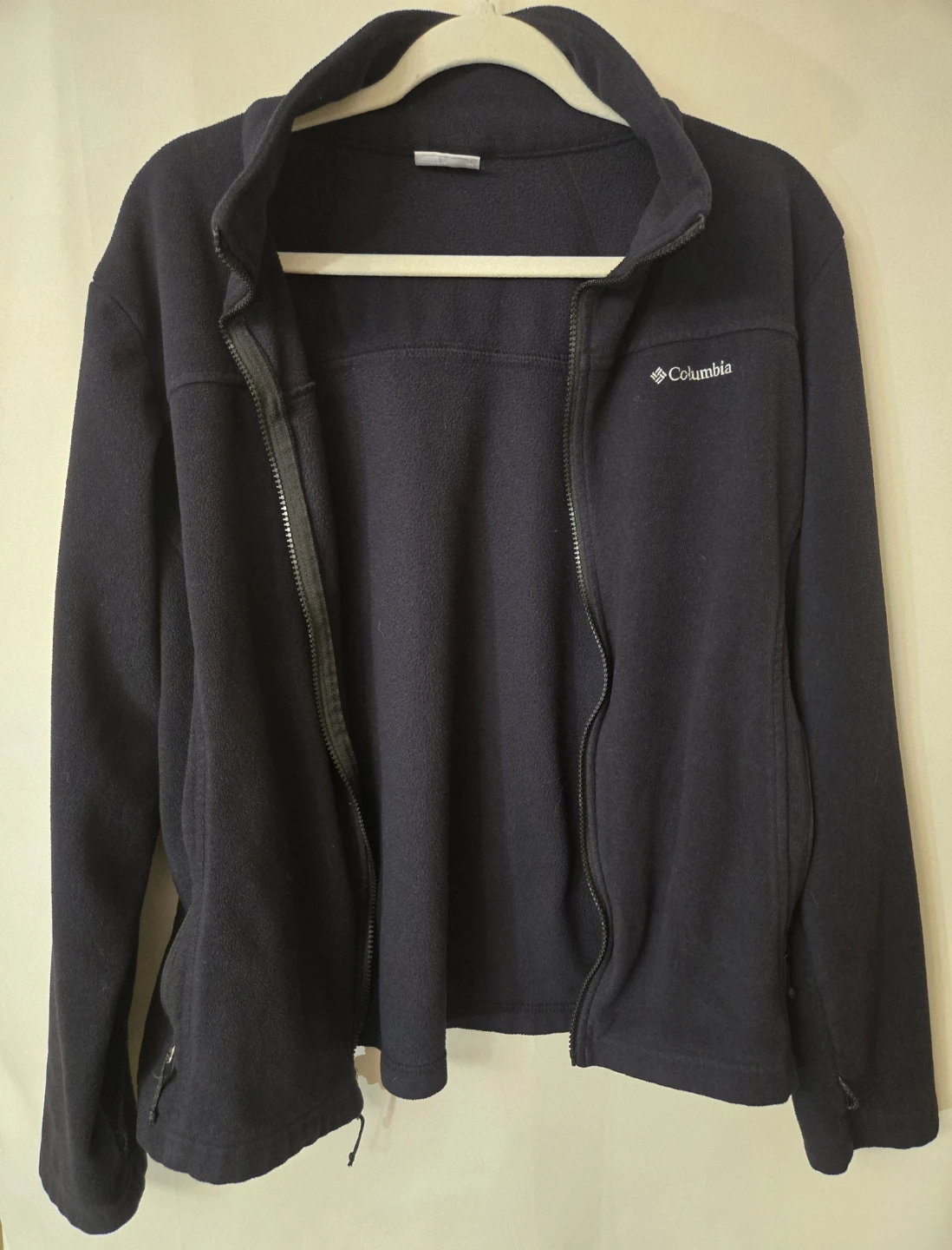 Men's Columbia Fleece.  X-LARGE Black full-zip.EUC. - photo 2