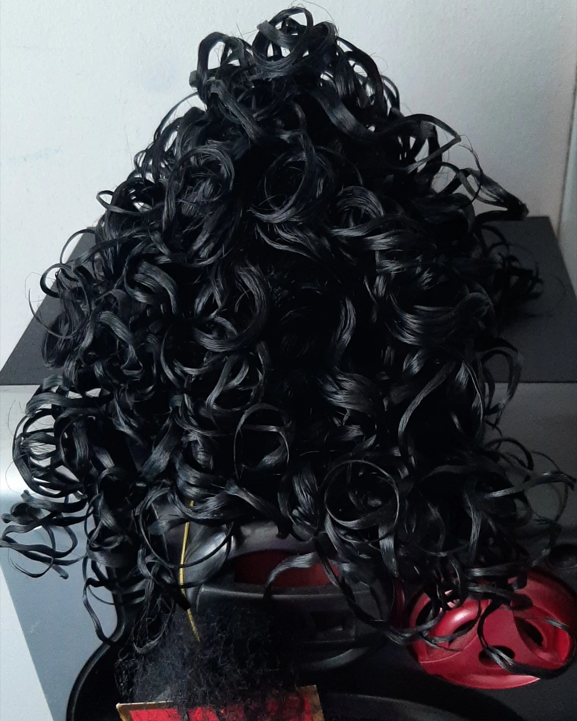 Black Curly Hair Bun Scrunchie