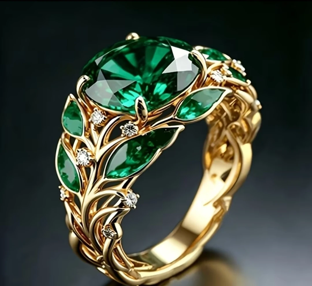 Jewellery Set: Two Bracelets, Earrings, and Leaf Ring