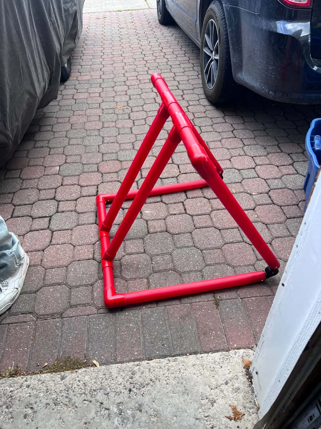 Red PVC skate trainer