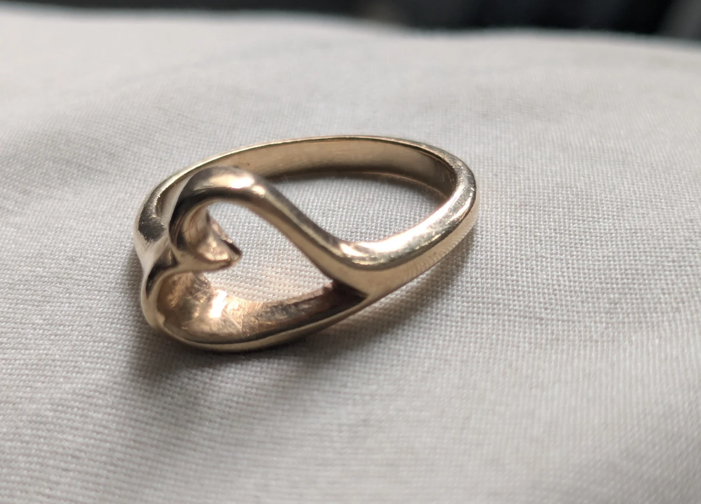 Gold-tone Sterling Silver Heart Ring