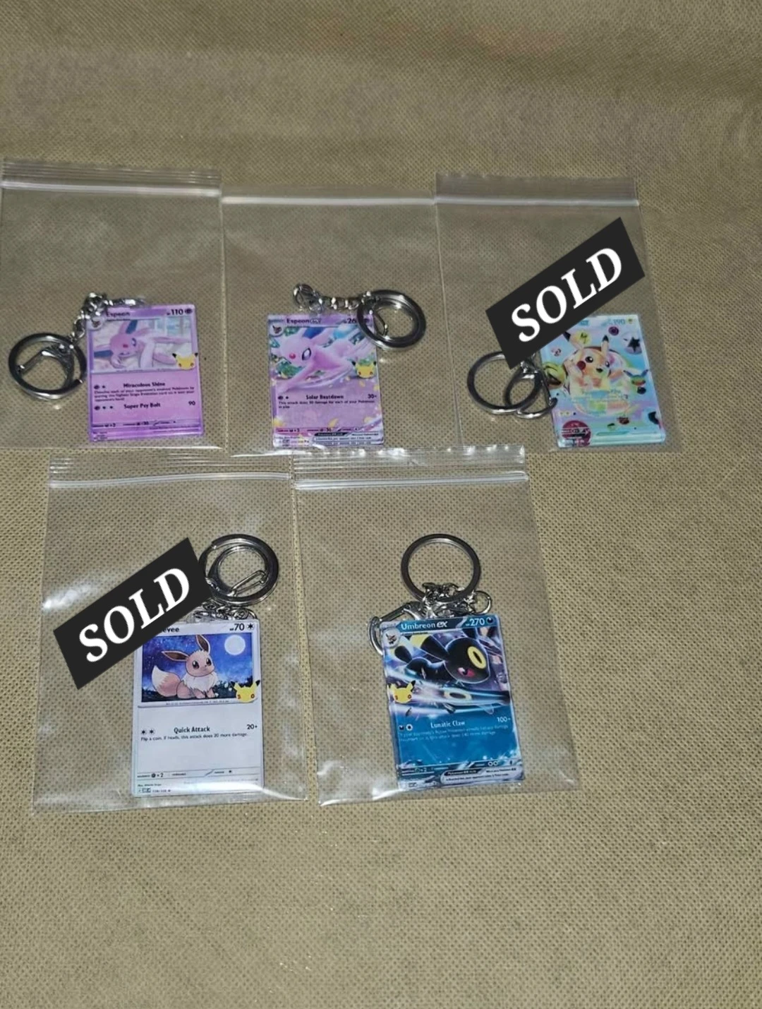 Pokémon Premium Acrylic Card Keychains  – NEW!