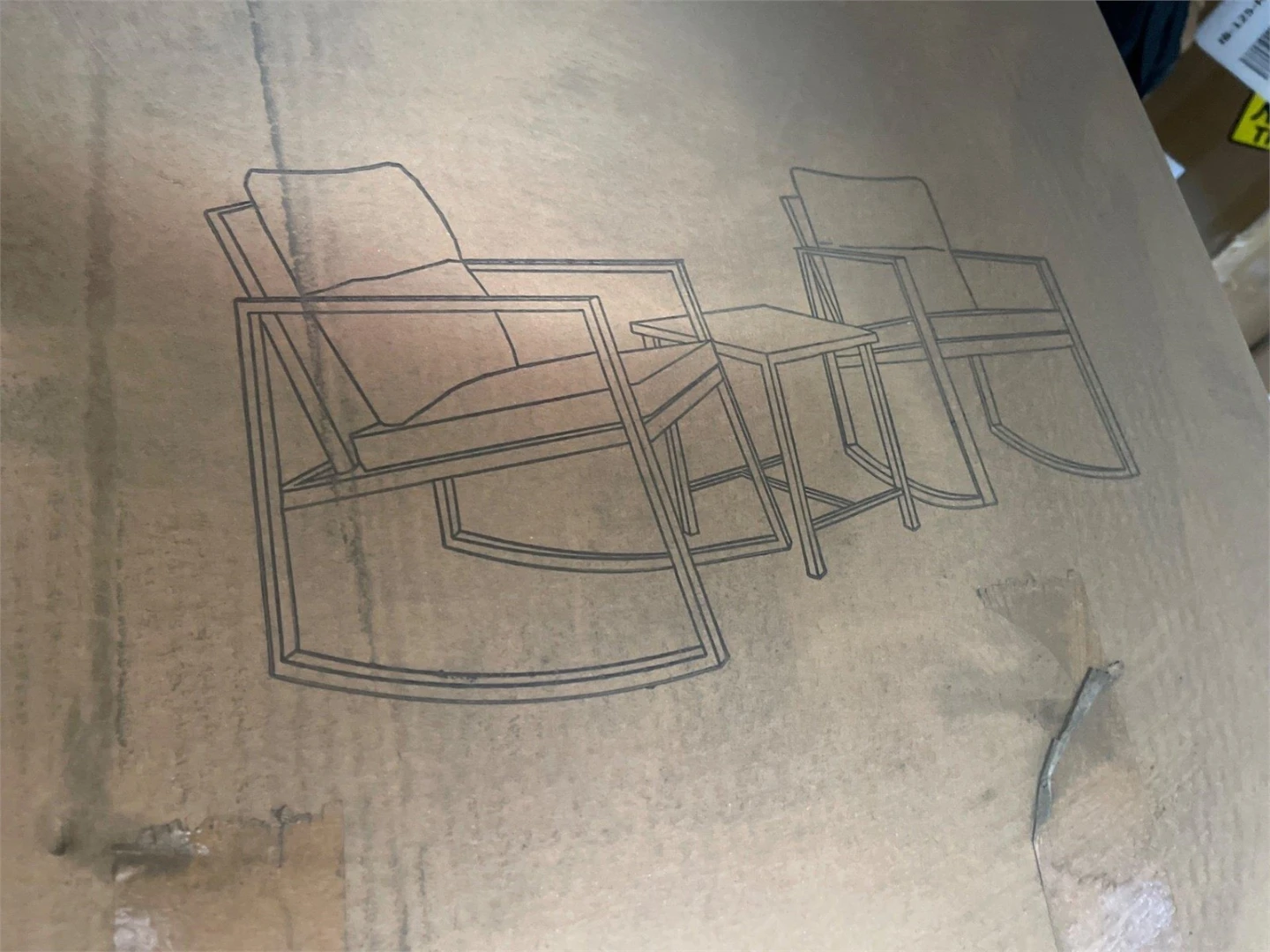 3-Piece Rocking Chair and Side Table Set - photo 2