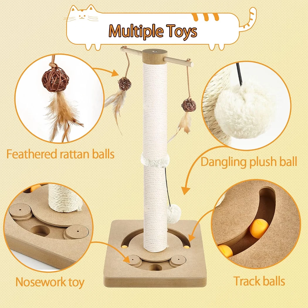 Cat scratching post with built-in toys - photo 5