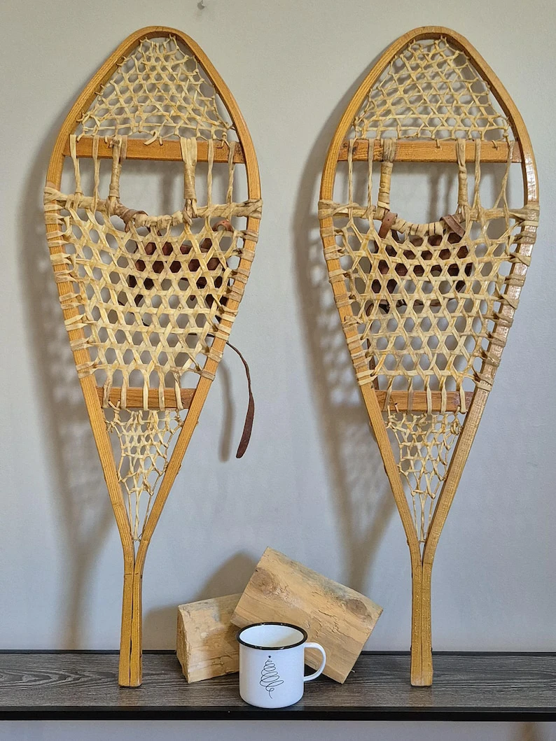 Vintage Wooden Snowshoes - photo 4