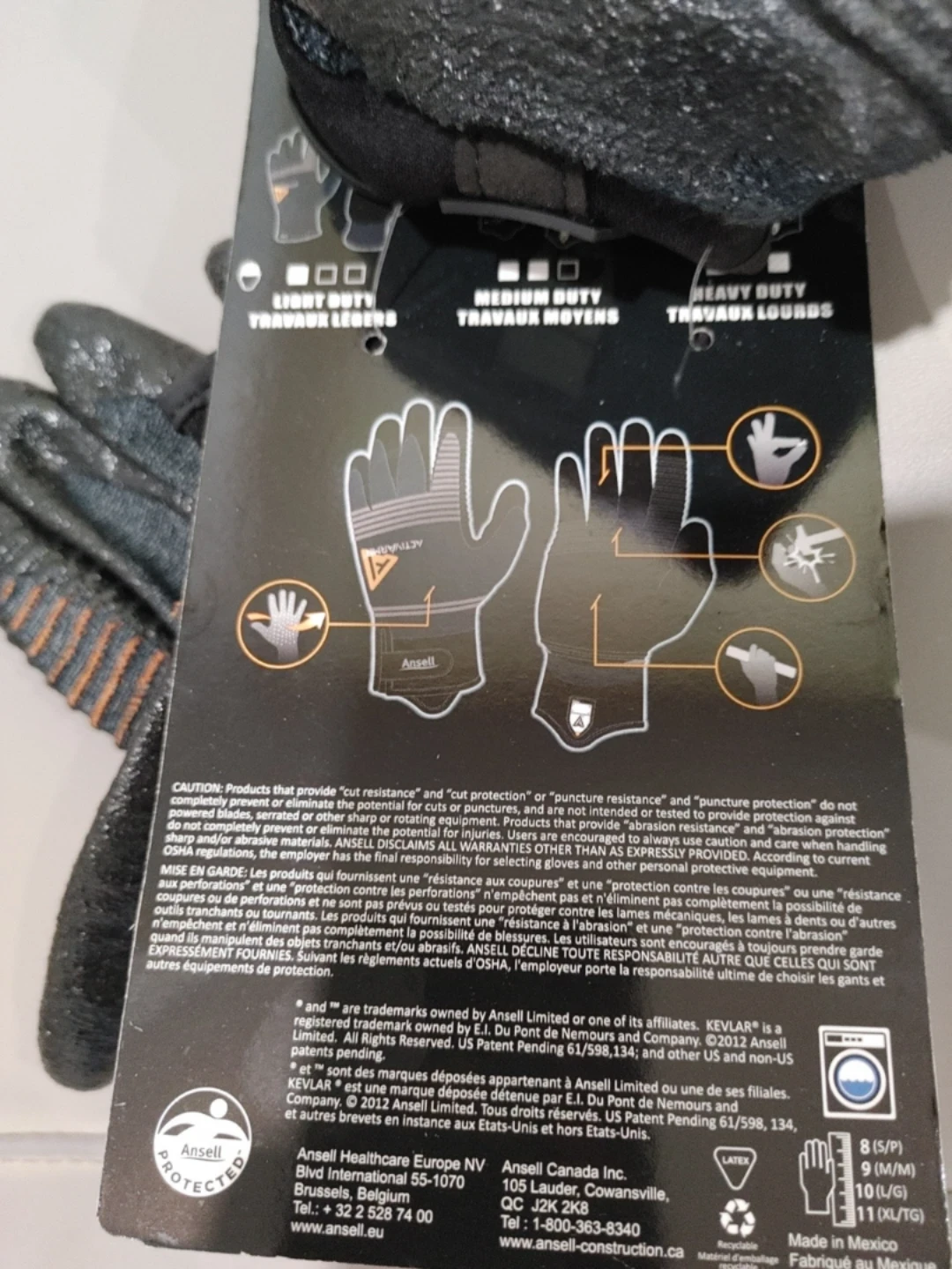🧡NEW WITH TAGS MENS KEVLAR WORK GLOVES SIZE 9 - photo 2