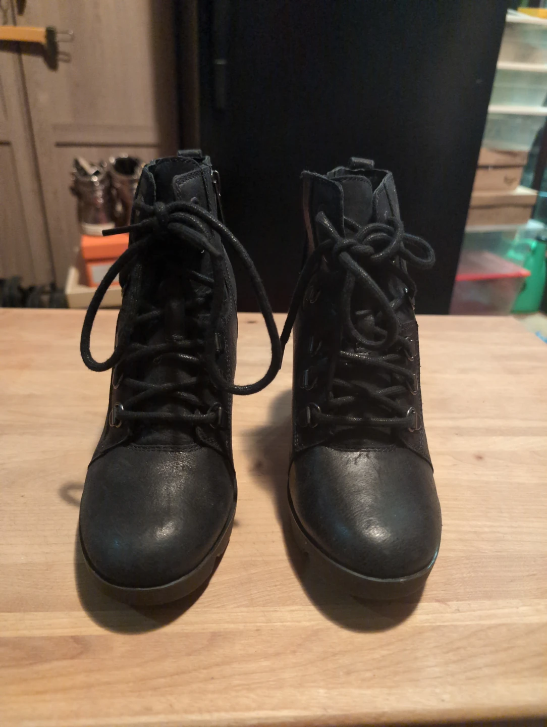 Leather Sorel Women's Wedge Boots Black