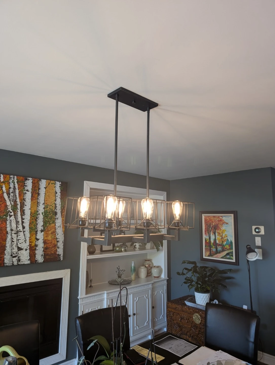Industrial 5-Light Metal Cage Chandelier - photo 3
