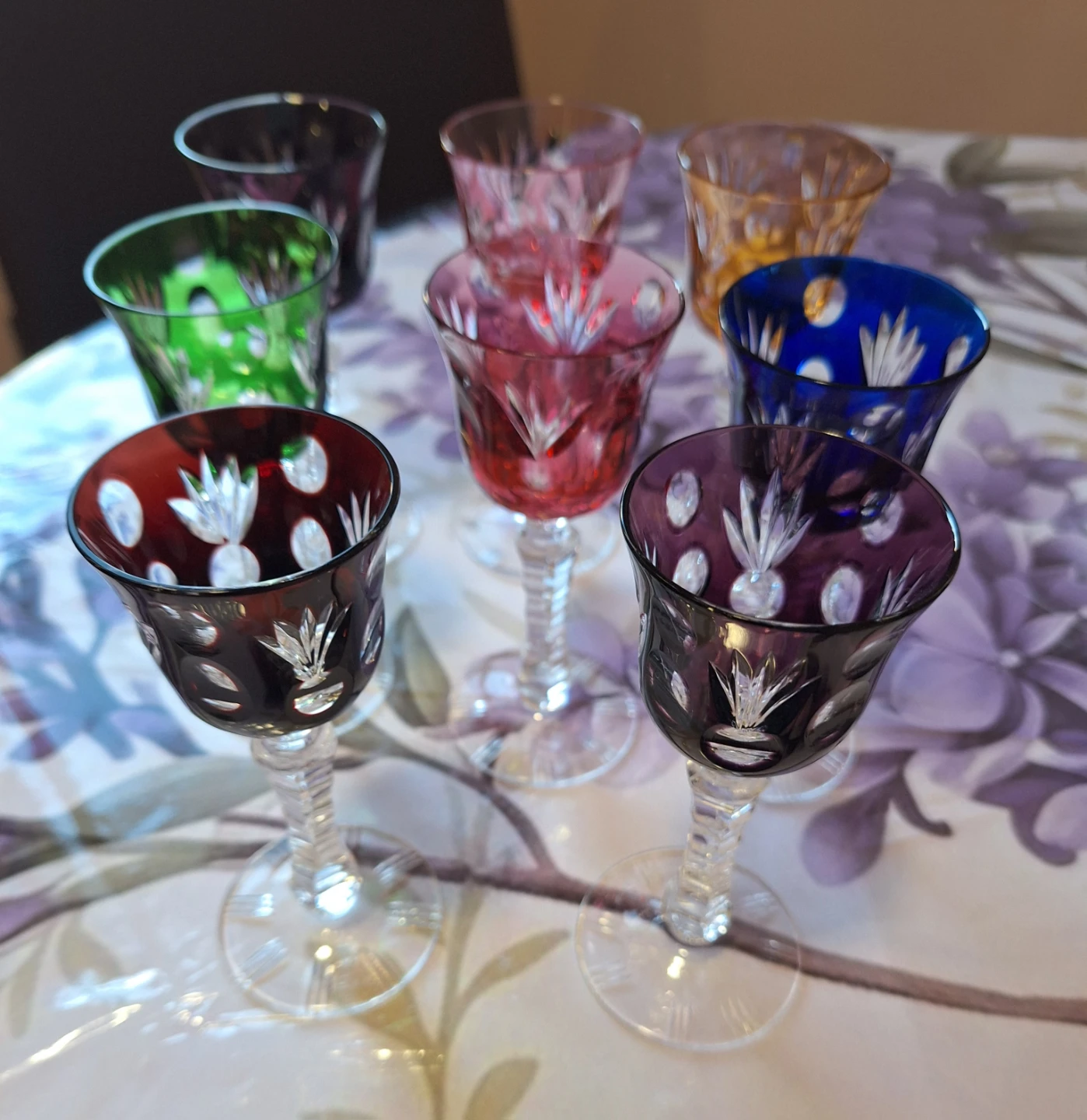 Set of 8 Multicolored Crystal Liqueur Glasses - photo 4