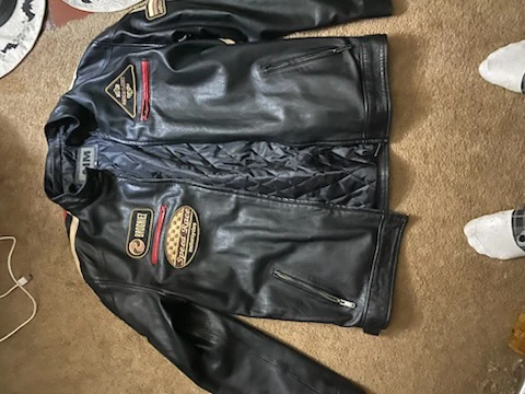 AIM Black Leather Motorcycle Jacket