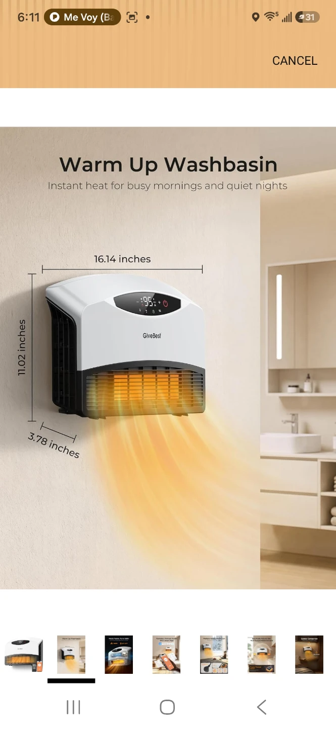 GiveBest Wall-Mounted Electric Heater - photo 2
