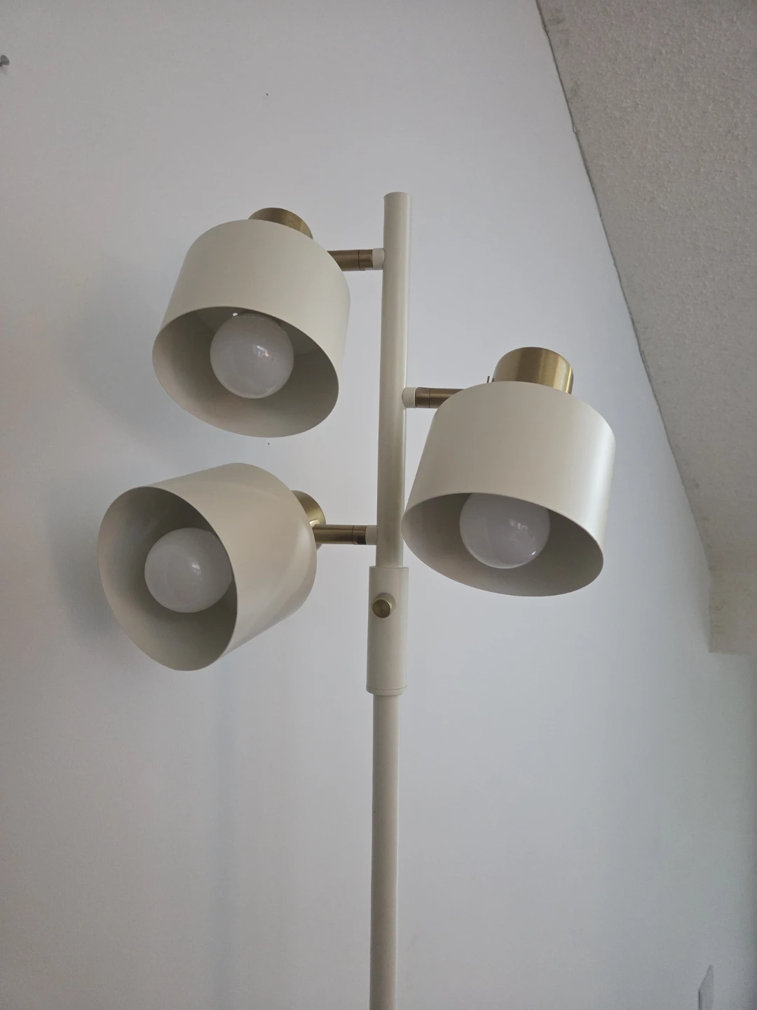 Modern 3-Light White and Brass Floor Lamp - photo 3