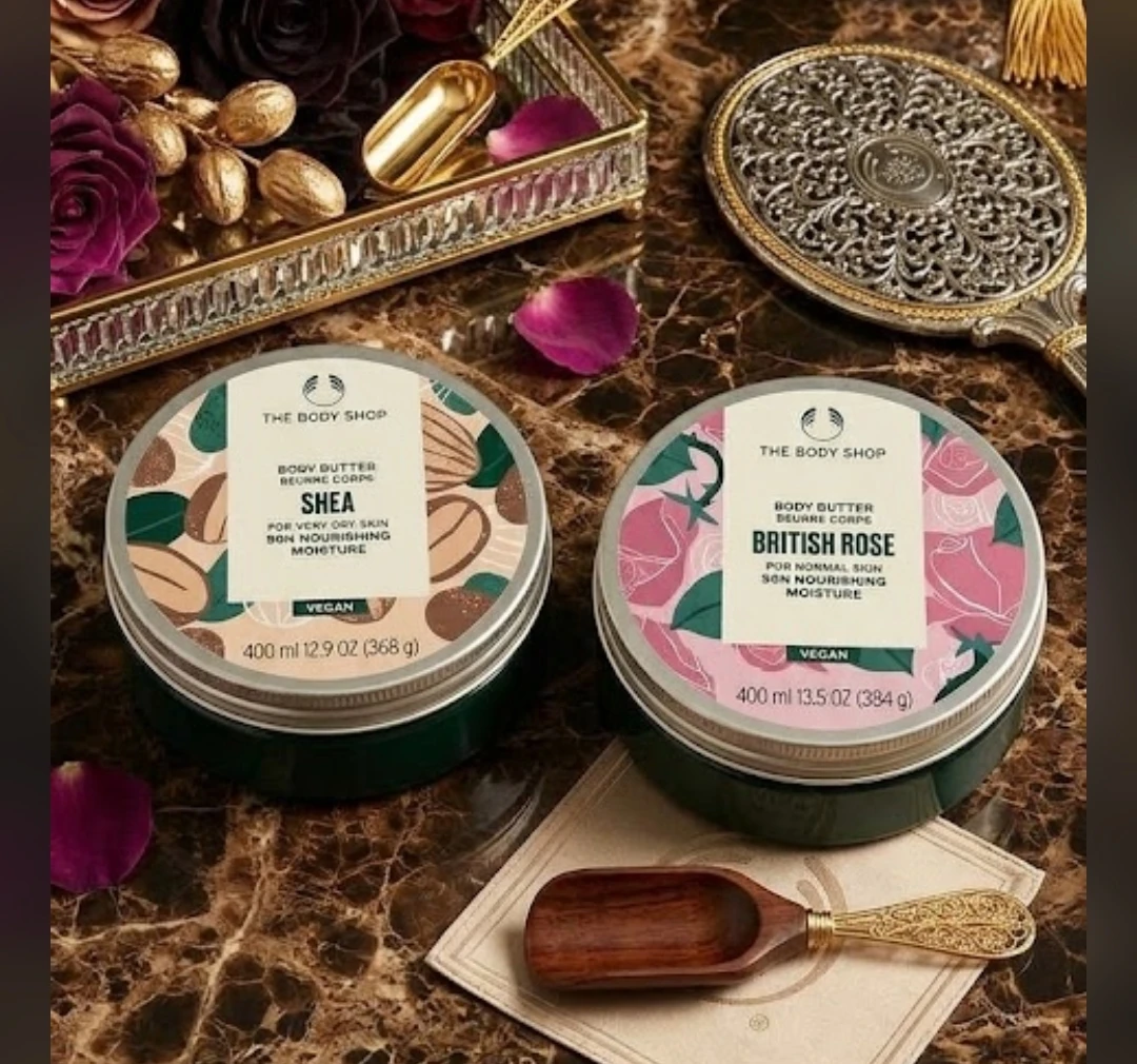 2pk The Body Shop Body Butters (British Rose and Shea)