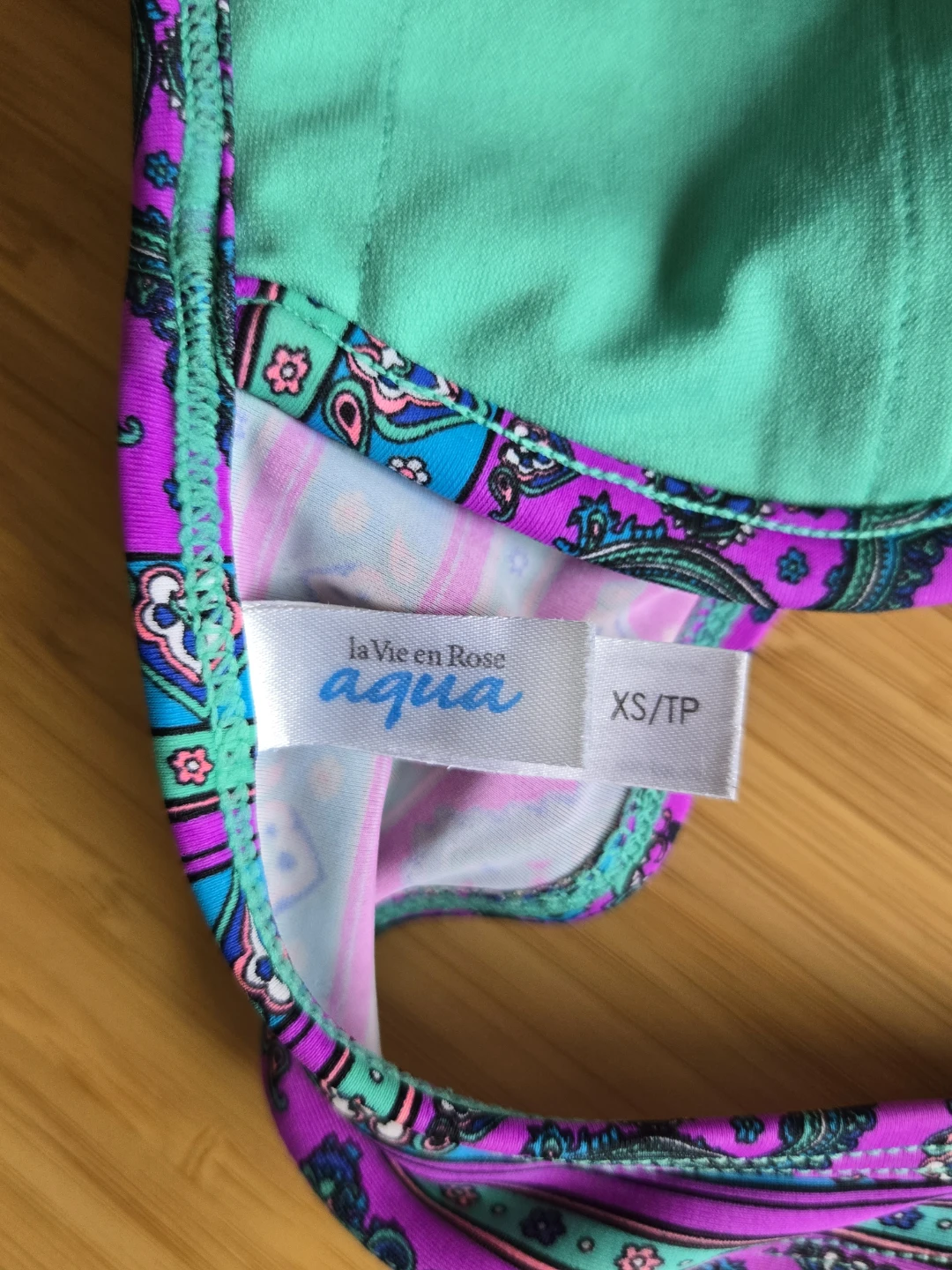 La Vie en Rose Aqua Halter Bikini Top - Size XS - photo 3