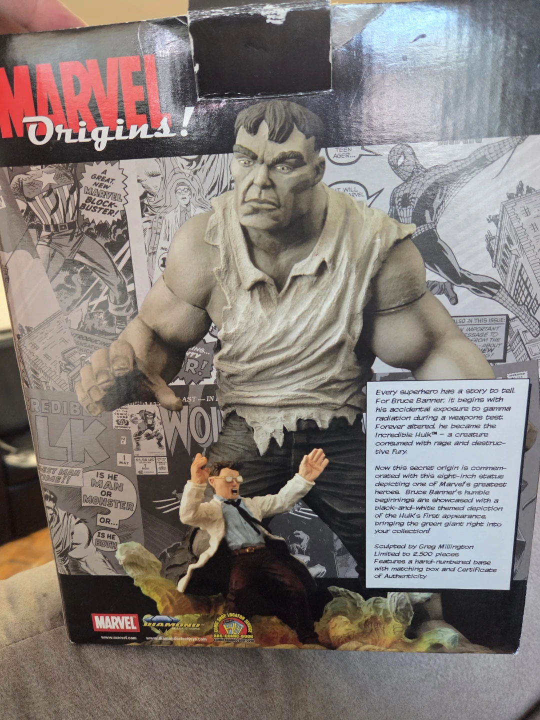 Diamond Select Marvel Origins The Incredible Hulk Statue - photo 4