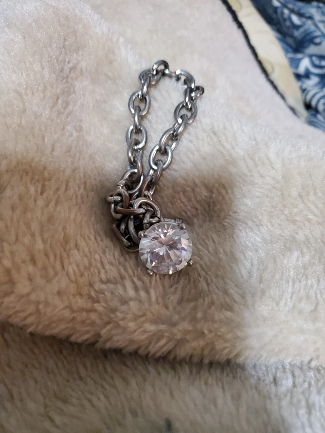 Silver tone Bracelet with faux gem - photo 3