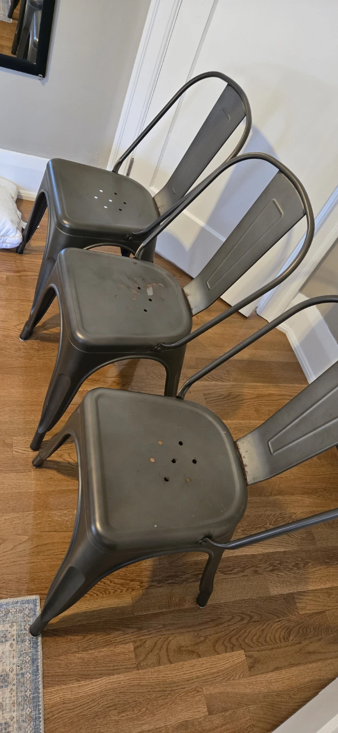 3 Industrial Metal Chairs - photo 2
