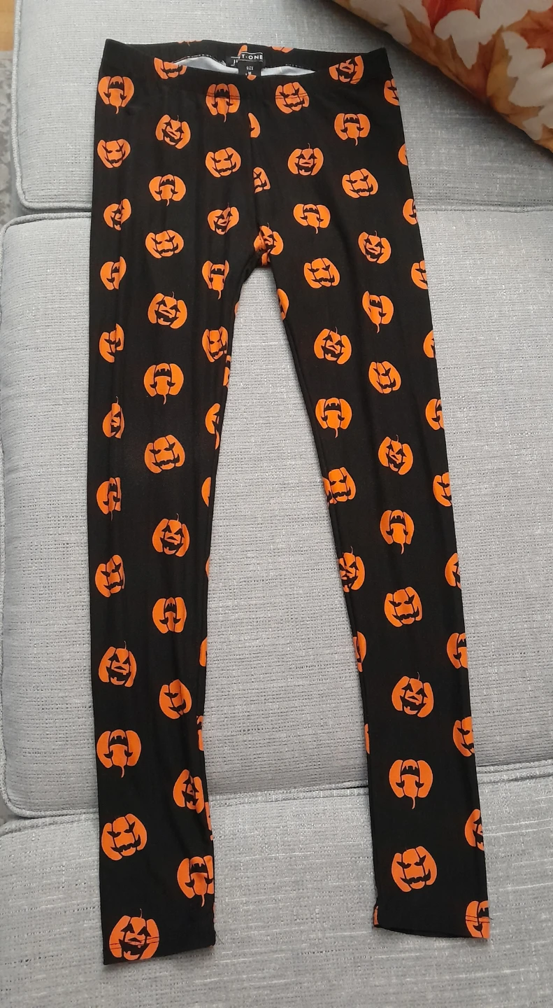 Just One Halloween Pumpkin Leggings-Petite