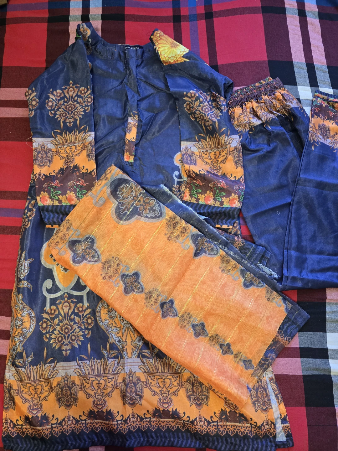 stitched Floral Salwar Kameez Suit