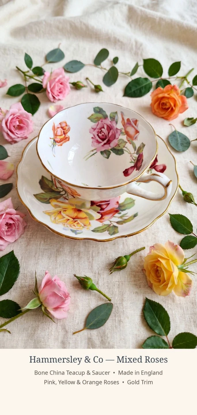 Hammersley & Co Bone China Teacup & Saucer