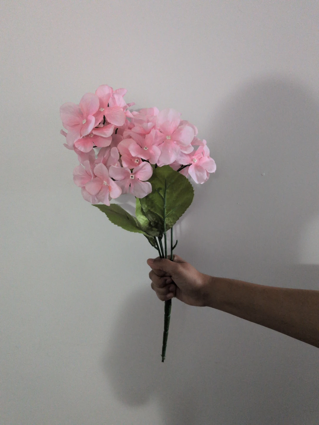 Artificial Light Pink Hydrangea Stems