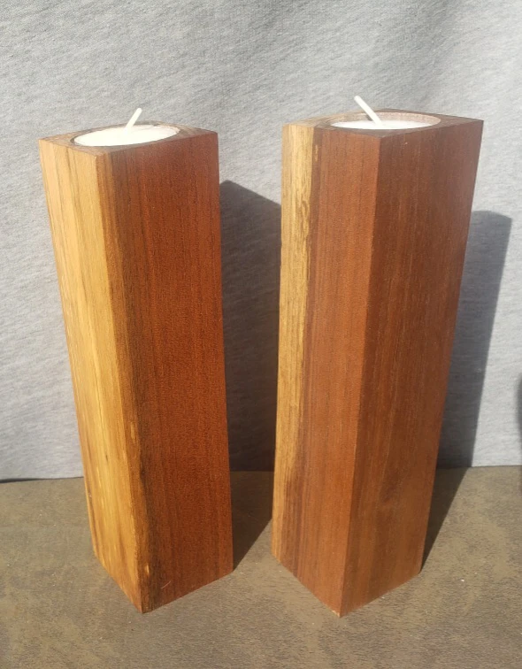 Black Walnut Wooden Candle Holders (real walnut wood) 2x2x8 - photo 2