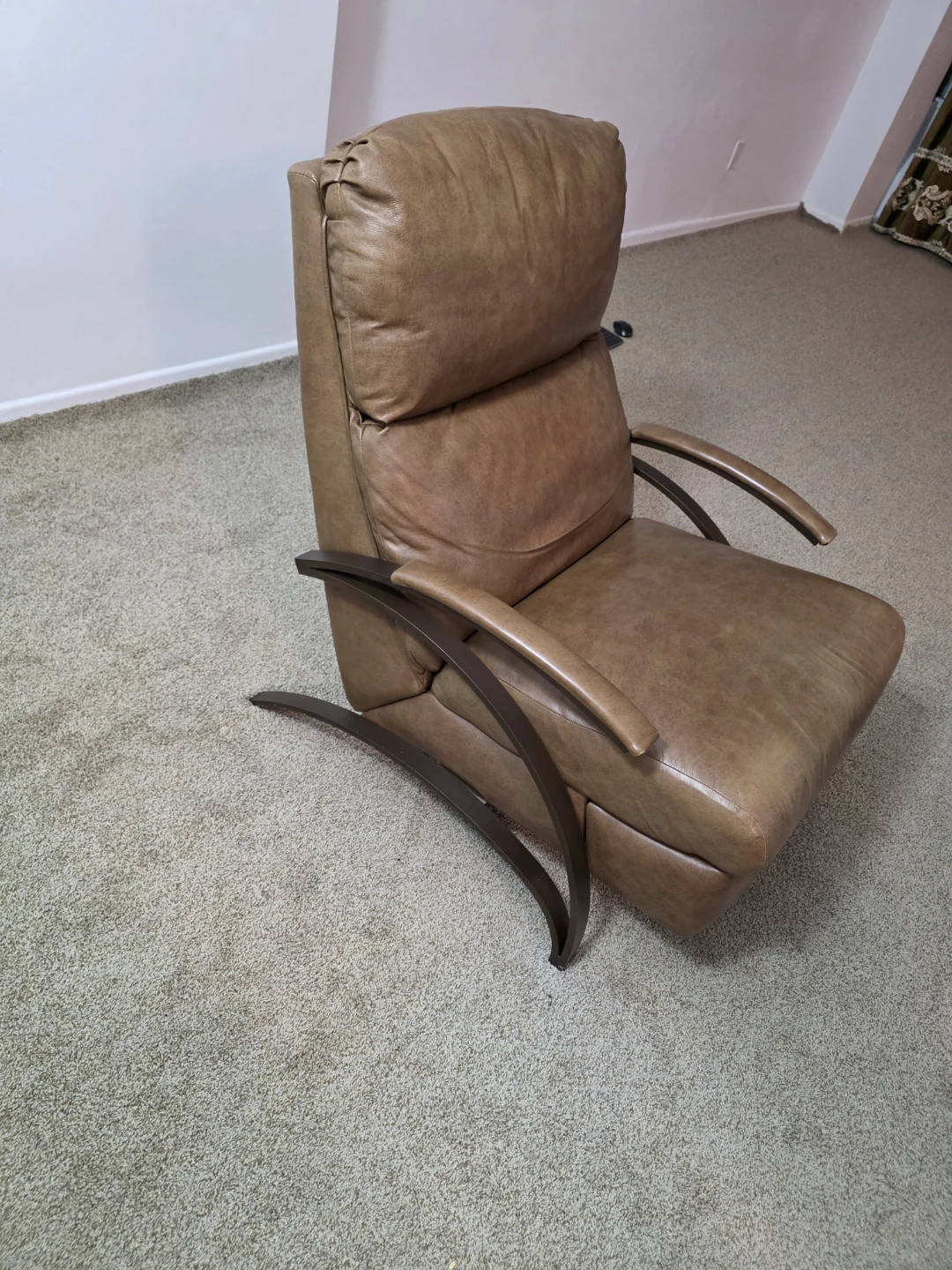 Brown Leather Reclining Armchair - photo 4