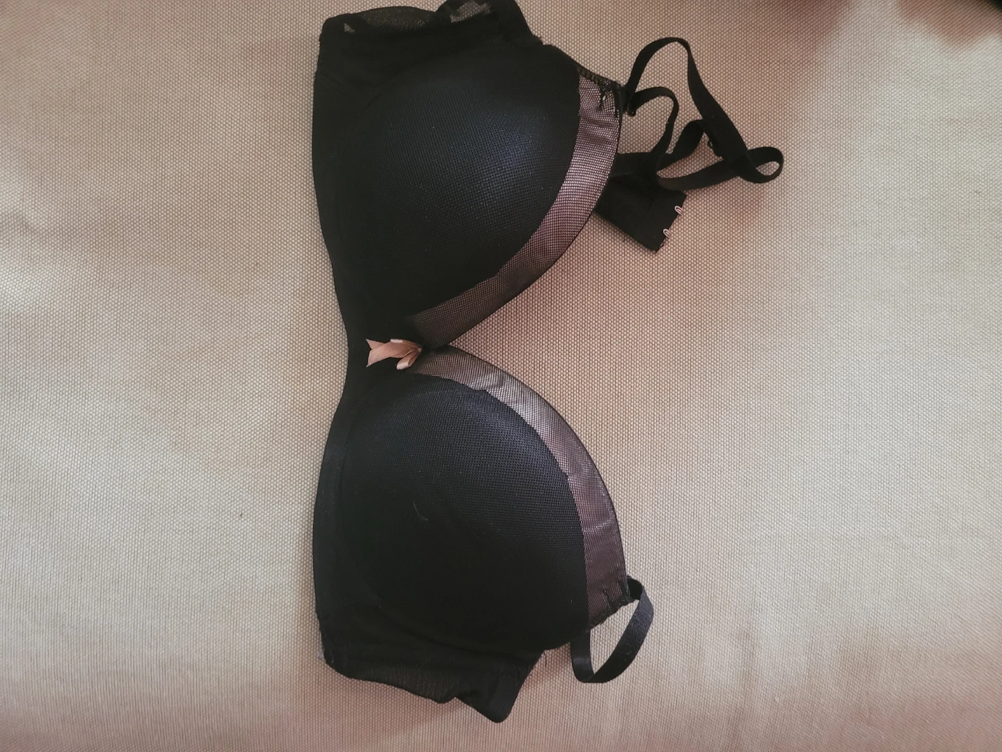 Black Mesh Detail Bra large