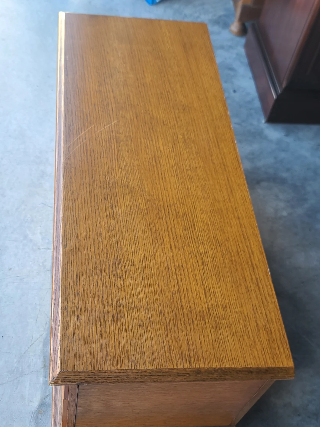 Vintage Oak Cedar Lined Storage Chest - photo 4