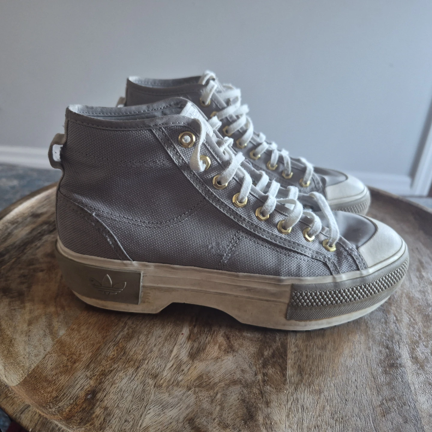 Adidas Nizza Platform Mid High-Top Shoes Grey US 8.5 - photo 3