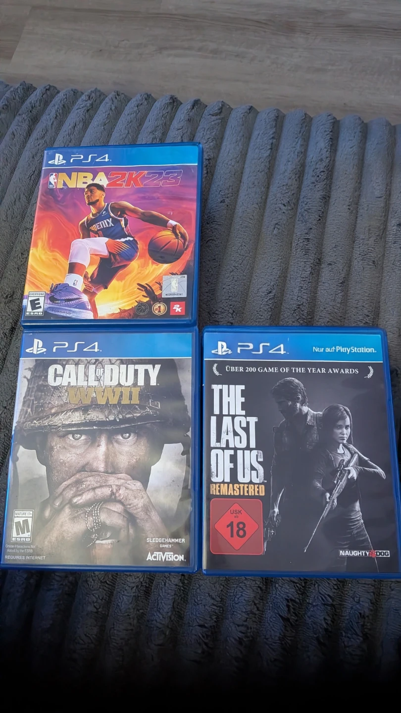 3 PS4 Games Bundle: NBA 2K23, Call of Duty WWII, The Last of Us