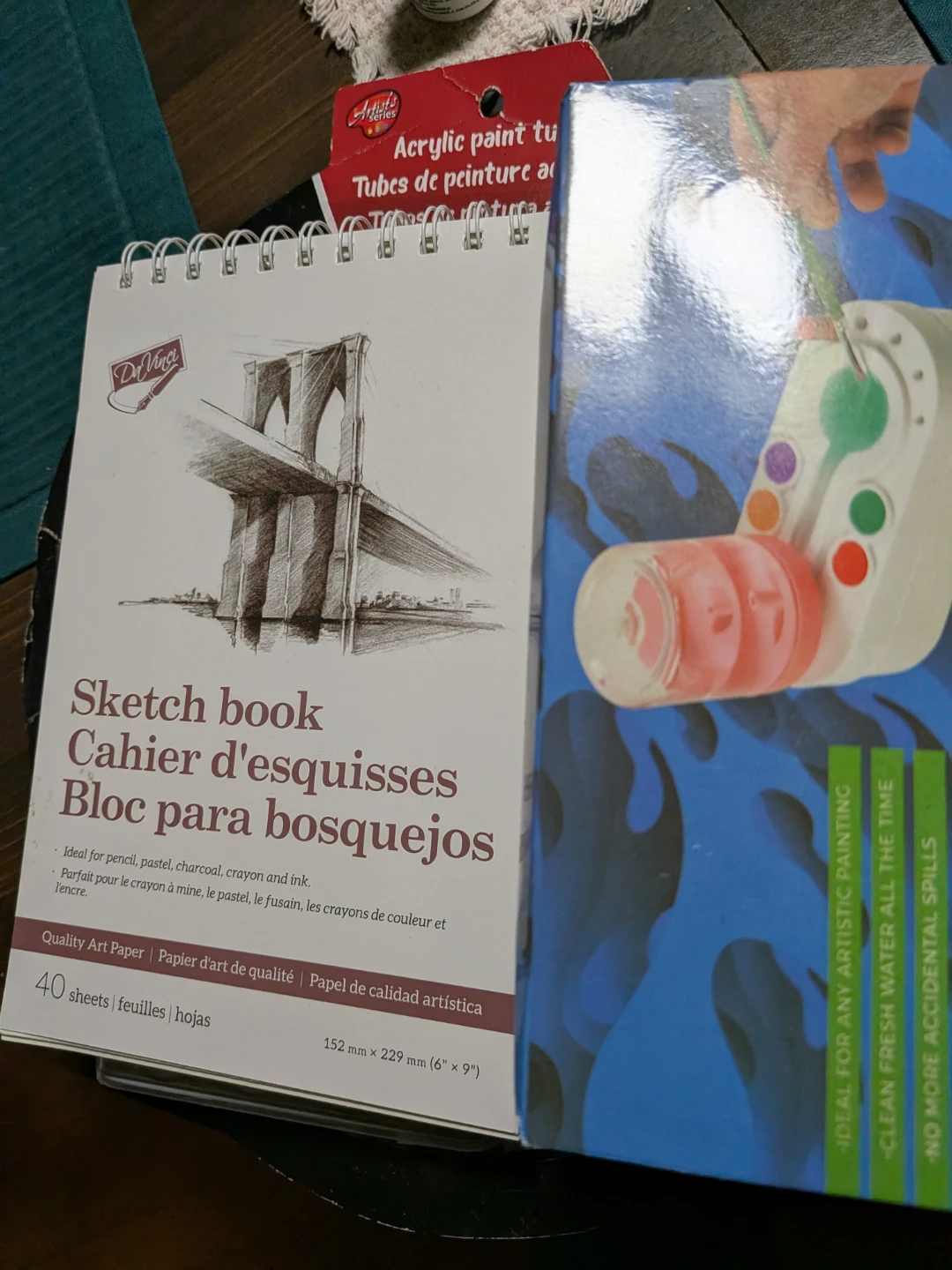 5 Art Set: Acrylics, Watercolor, Palette, Brush Rinser,  Book. - photo 5