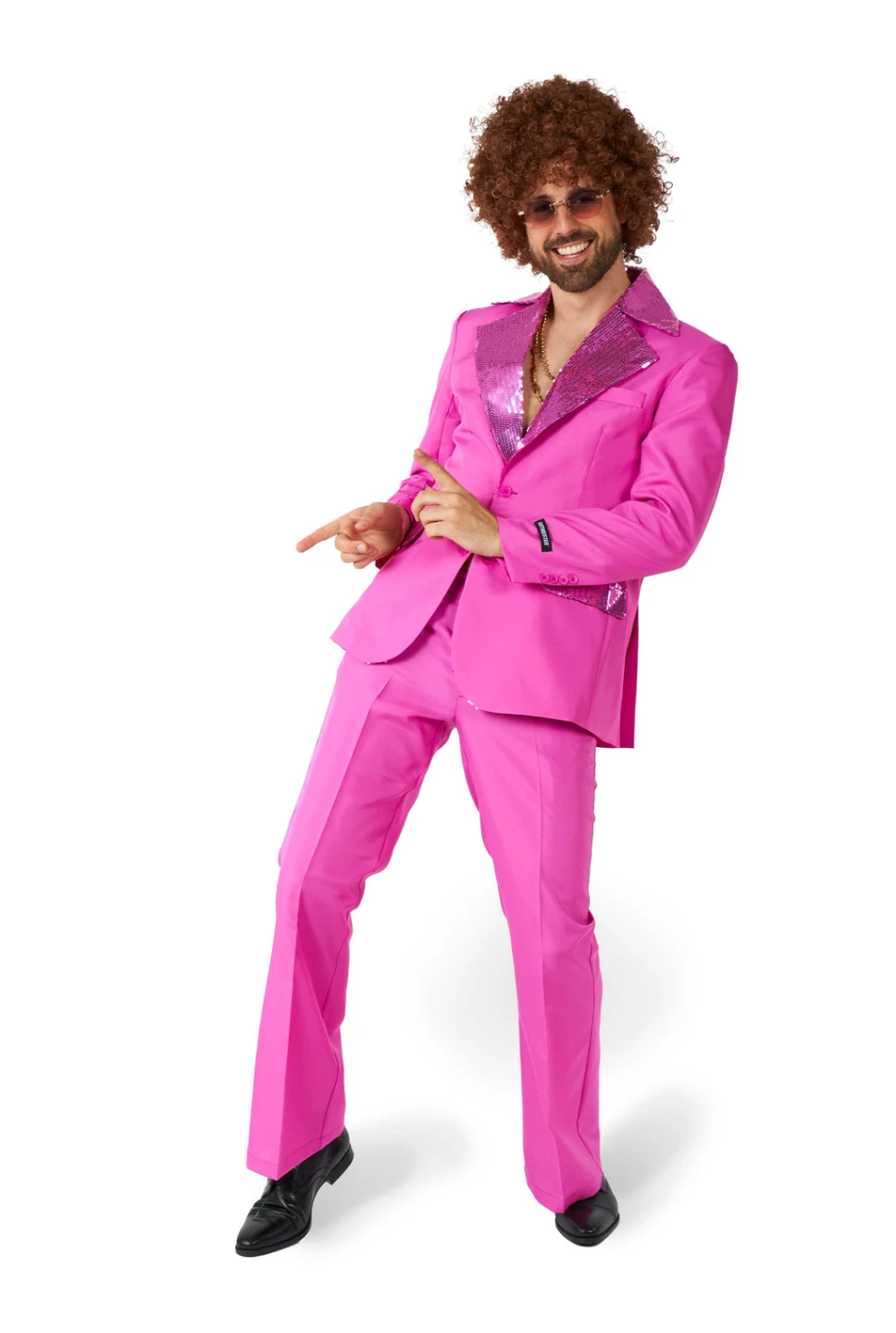 Suitmeister Pink Sequin Disco Suit XL BNWT