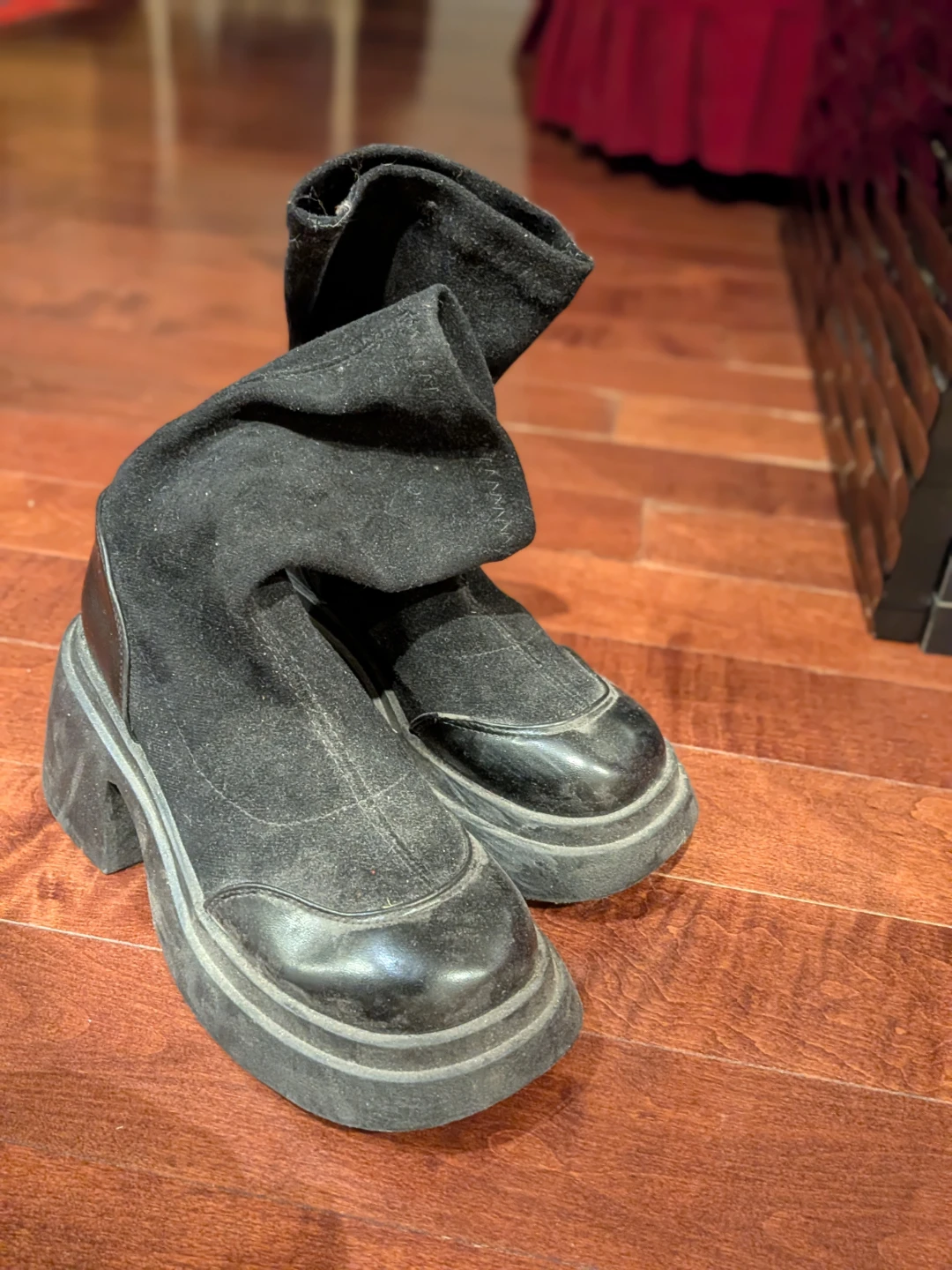 Black Platform Ankle Boots - photo 2