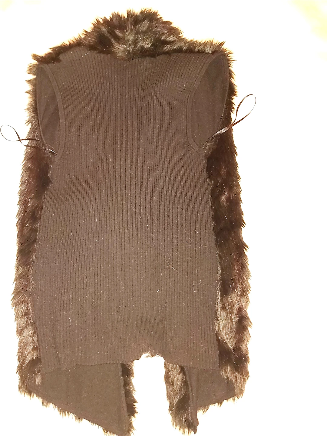 XXS to SMALL GUESS Black Faux Fur Vest - photo 2