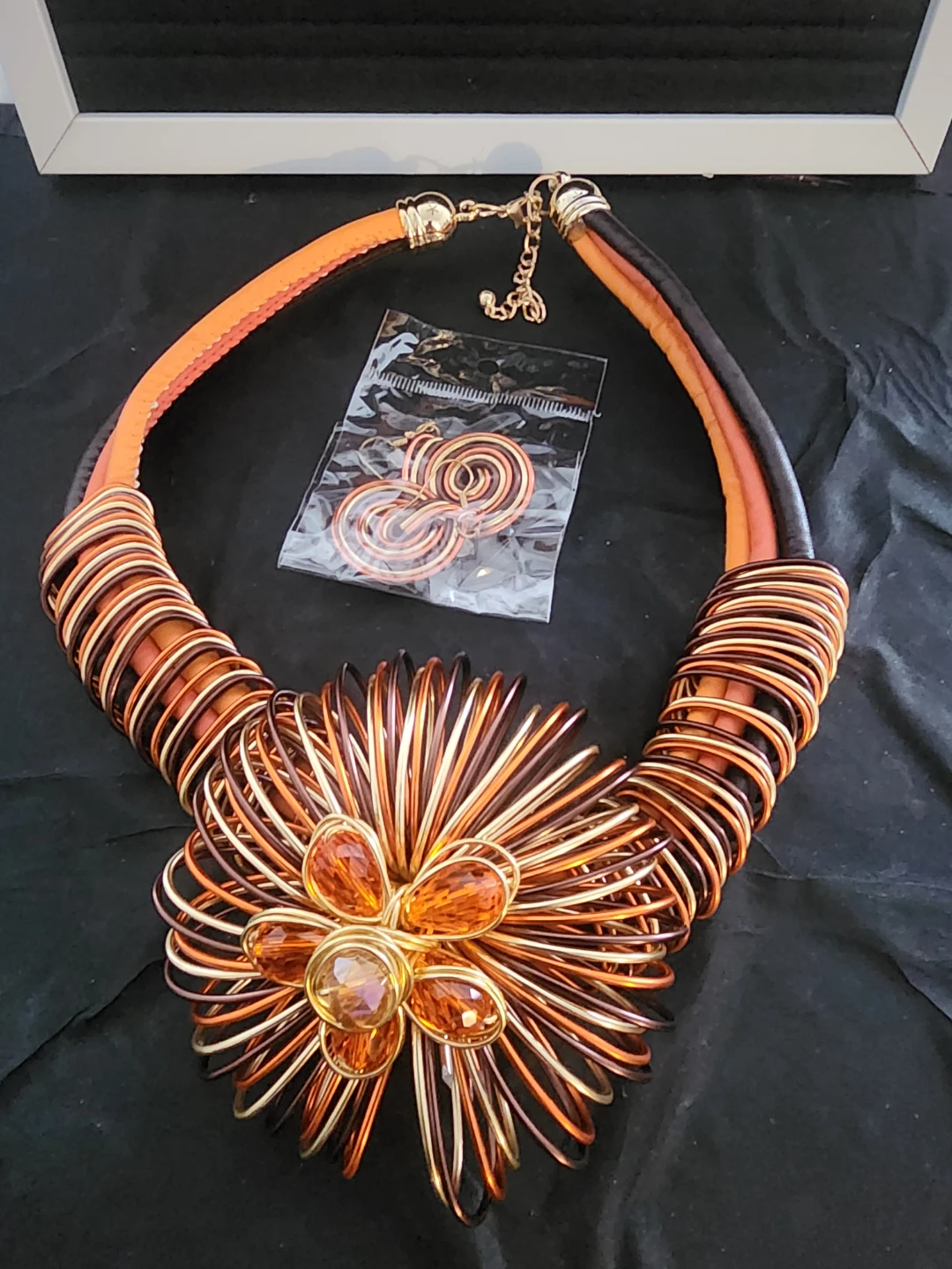 Wire Wrap Necklace and Earring Set