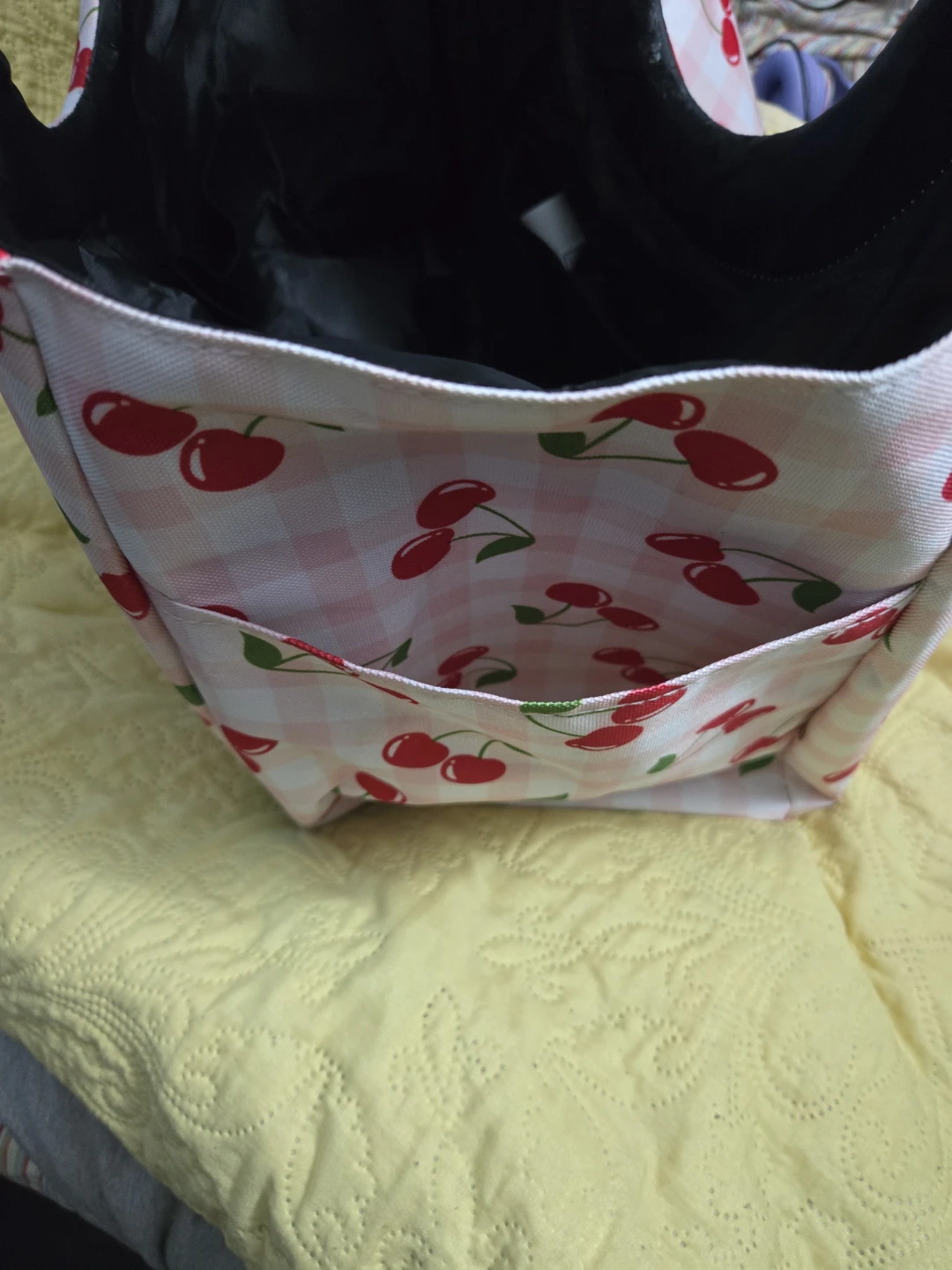 Cherry Print Gingham Handbag - photo 3
