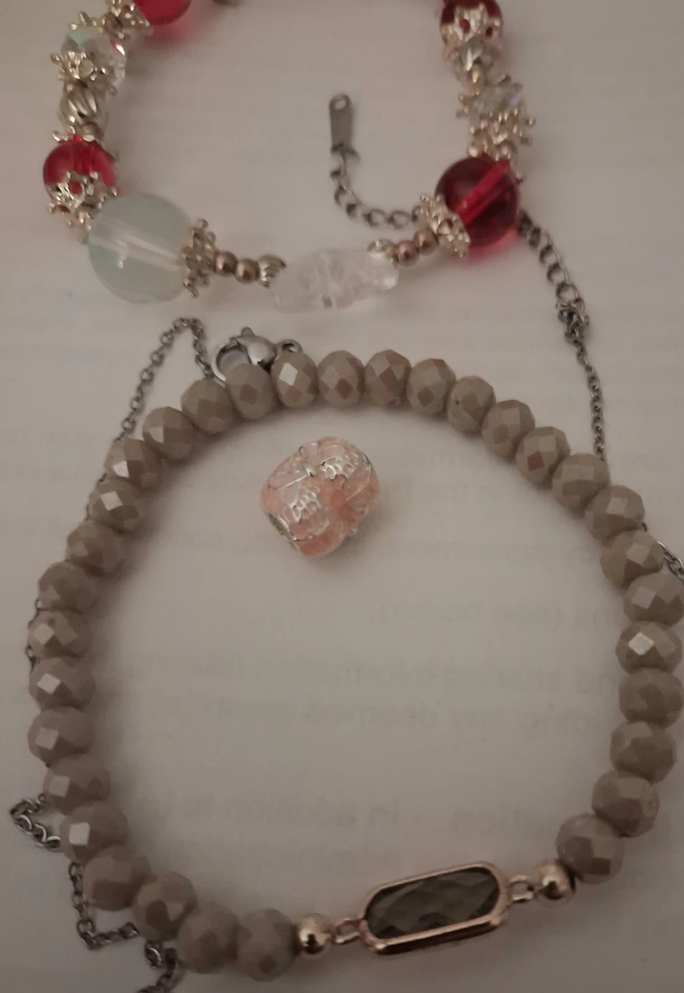 Set of Two Beaded Bracelets with Charms - photo 2