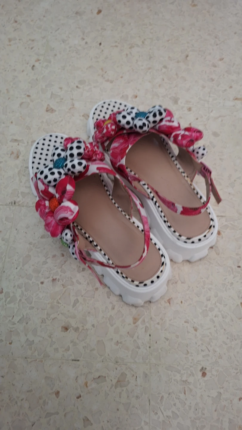 Betsey Johnson Floral Polka Dot Platform Sandals - photo 4
