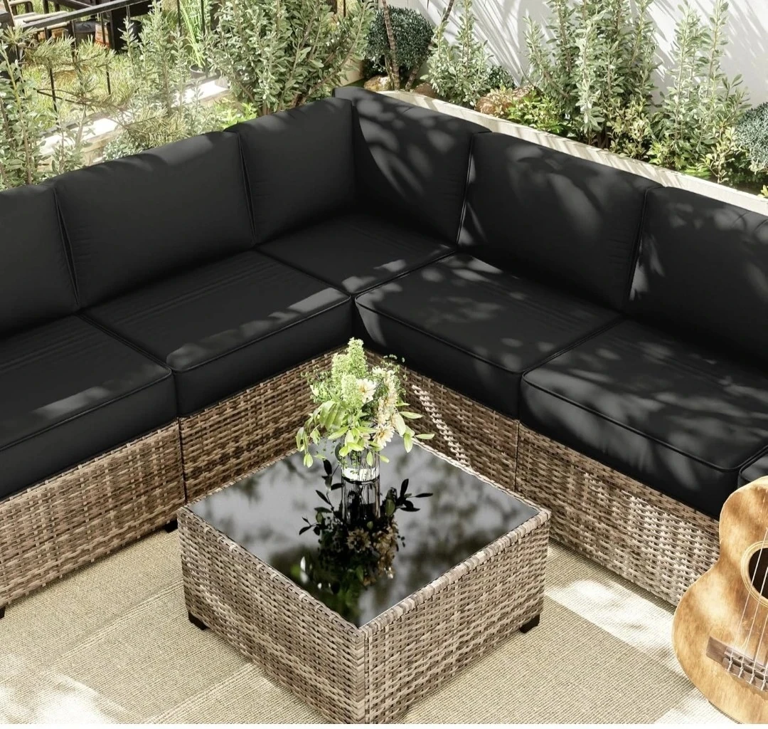 Outdoor Patio Sofa Cushion Covers - Black 🍁