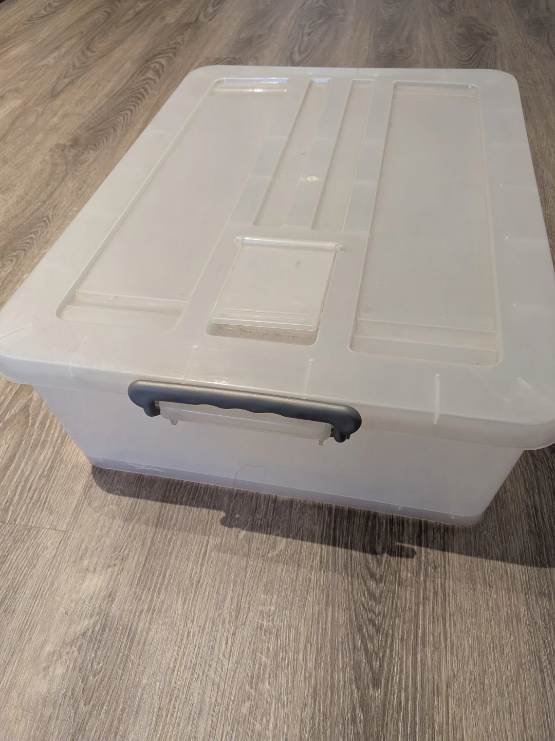 Clear Plastic Storage Bin with Wheels - photo 2