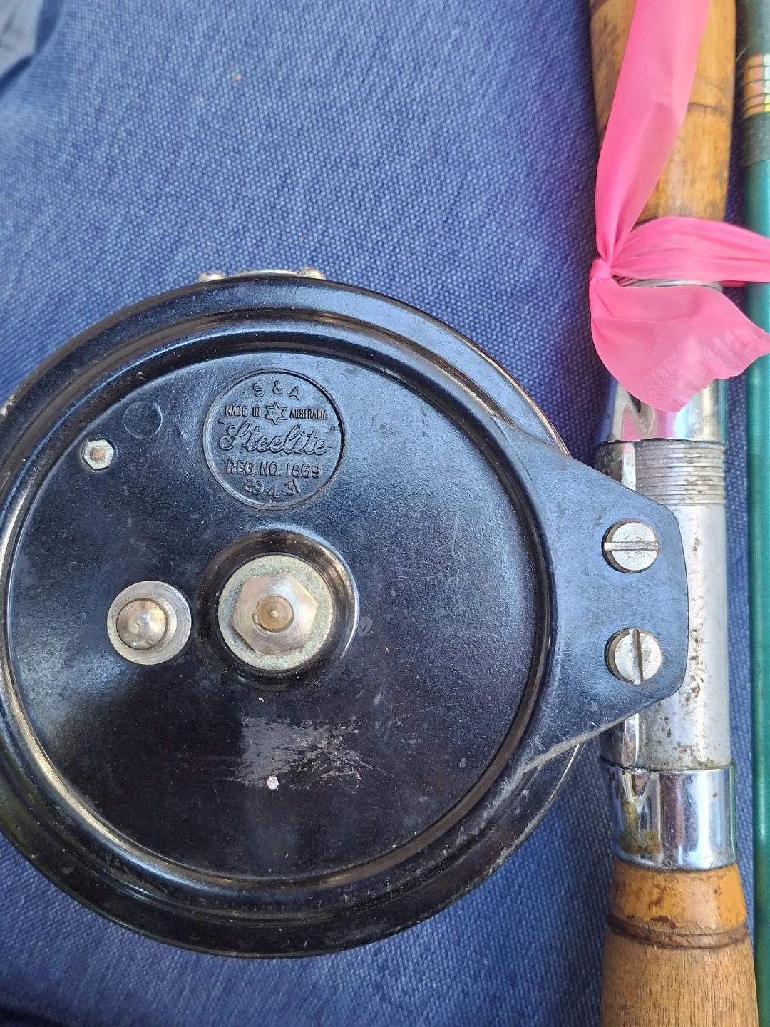 Vintage S&A Steelite Fishing Reel and Rod - photo 3