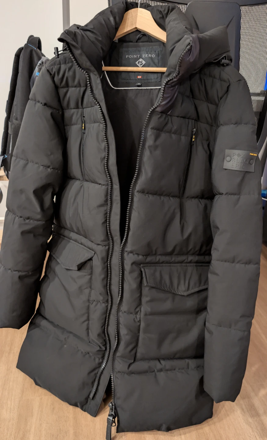 Point Zero Men's Winter Parka Jacket (-35°C) – Black (Size S)