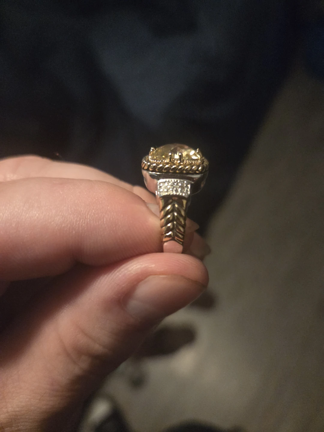 David Yurman style yellow gemstone ring - photo 2
