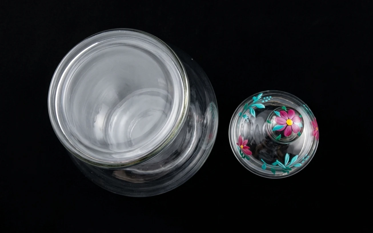 Pasabahce Floral Glass Apothecary Jar w/ Lid - photo 3