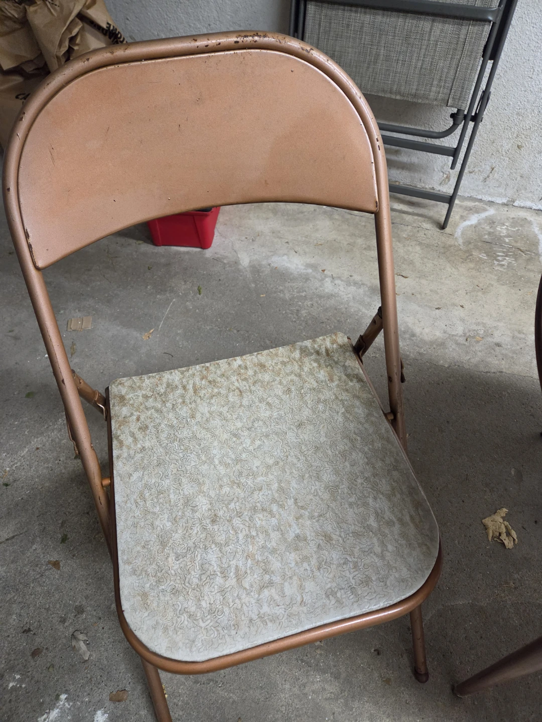 Vintage Metal Folding Table and Two Chairs Set - photo 3