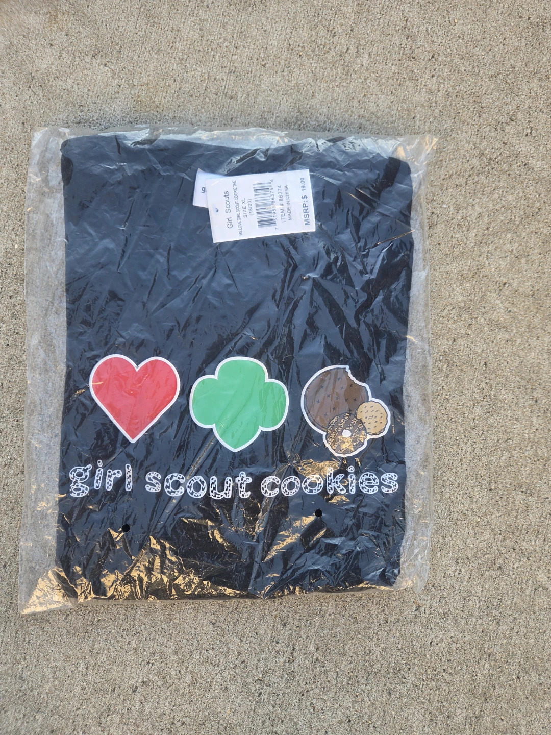 New Girl Scouts Cookie T-Shirt Black XL