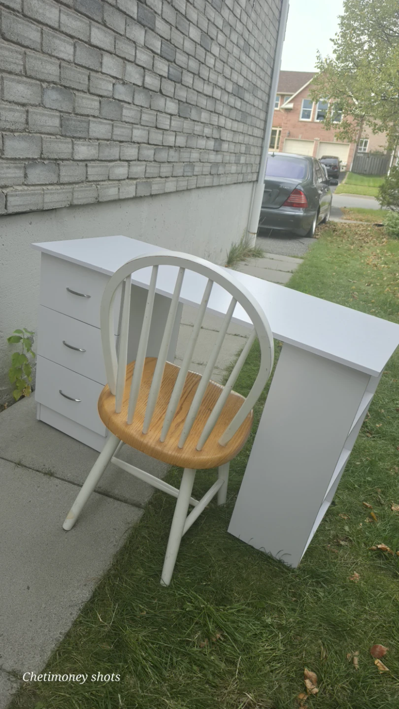 White Desk with Three Drawers
