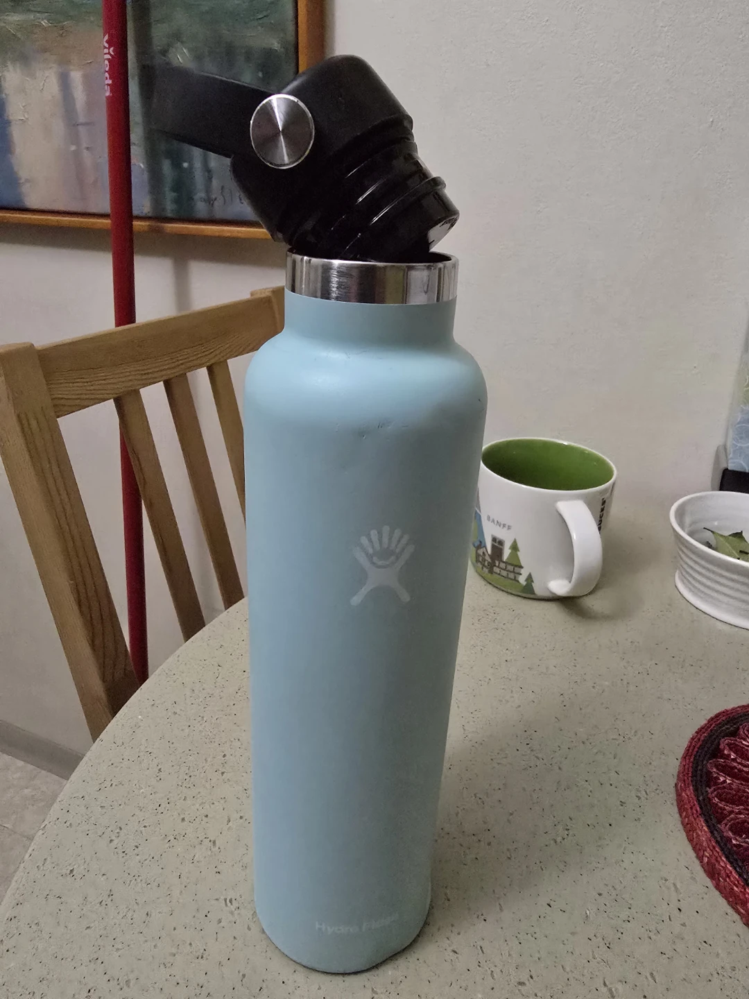 Light blue Hydro Flask water bottle hot/cold